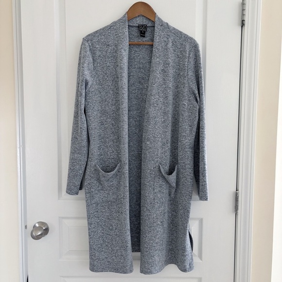 Clara Sunwoo Sweater Size XL Longline Cardigan Heather Grey - Picture 1 of 8